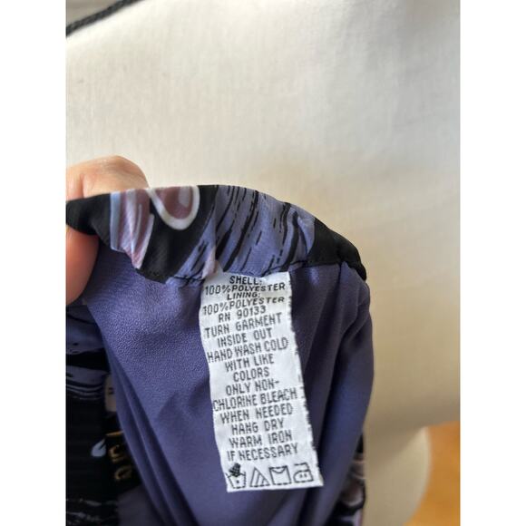 Vintage Y2K Bob Mackie Purple Butterfly Print Knee Length Slip Skirt Whimsygoth - Picture 6 of 7